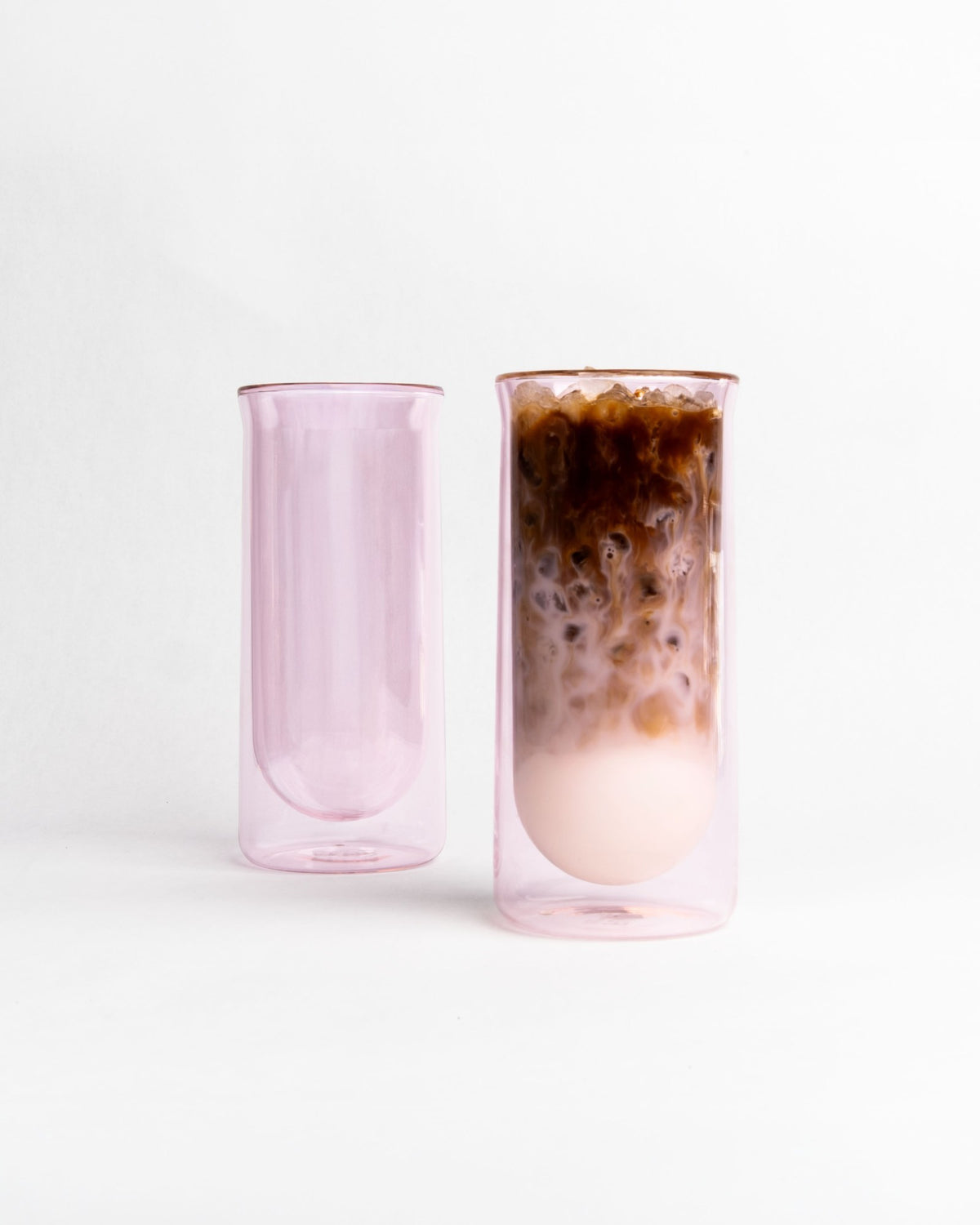 Pink Iced Coffee Glasses